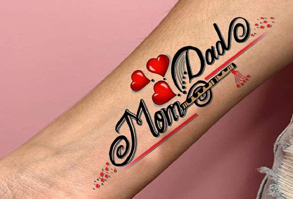 Maa and Heart Love Tattoo For Men and Women Waterproof Temporary Tatto –  Temporarytattoowala